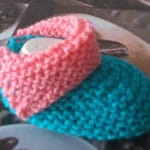 GESTRICKTE BABYSCHUHE IN LACHS/TÜRKIS KAUFEN